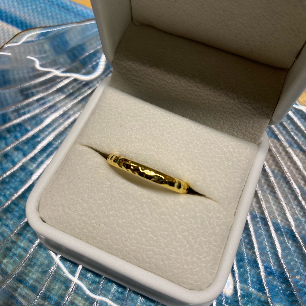 M173 Ring S925 Hammered Gold